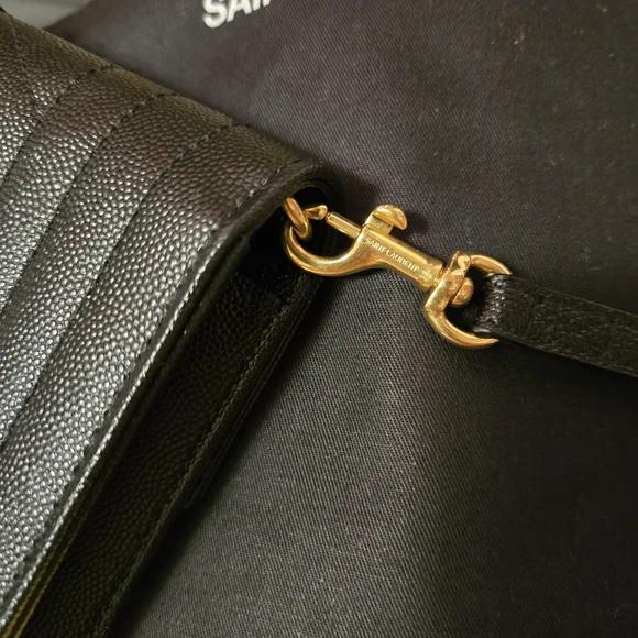 Saint Laurent Black Quilted Leather Clutch - Picture 6 of 16